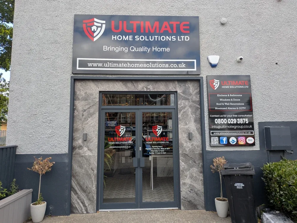 Entrance to the Ultimate Home Solutions showroom in Kilmarnock